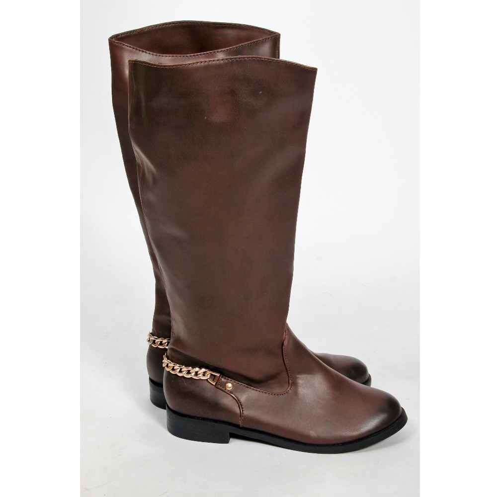 NEW H&M Chocolate Brown Knee High Boots-Size 37